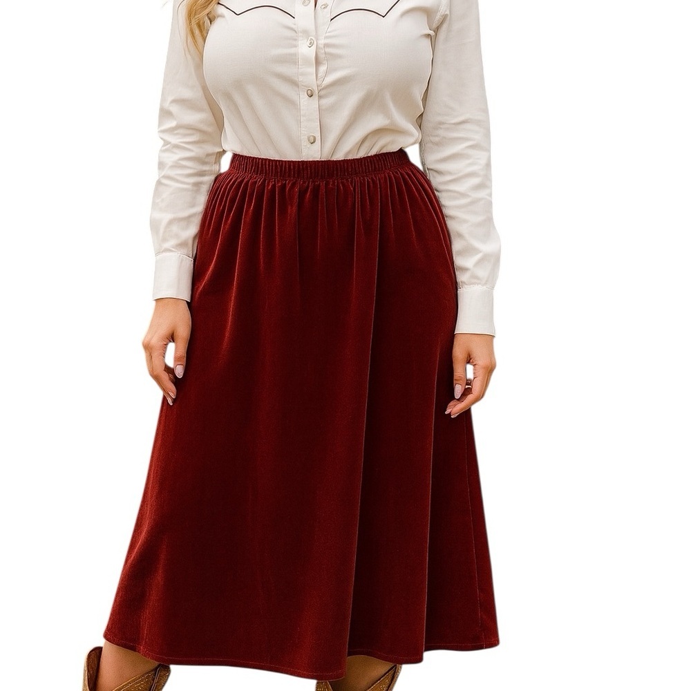 Double D Ranch velvet Midi skirt NWOT